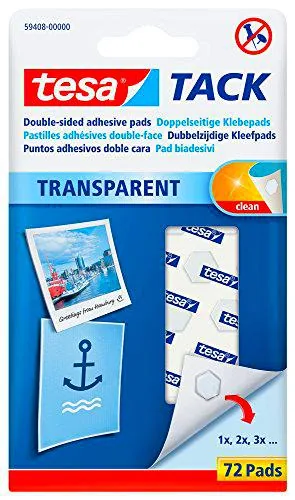 tesa TACK Puntos adhesivos transparentes de doble cara