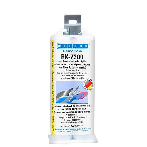 WEICON Easy-Mix RK-7300 50g Adhesivo Acrílico Estructural para Plástico y EPDM