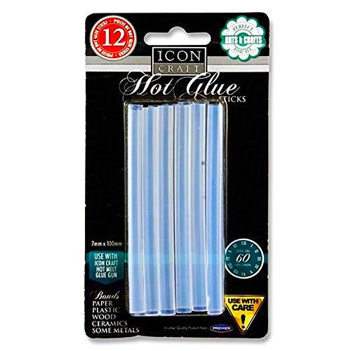 Premier Stationery Hot, 12 barras de pegamento, 7 mm x 100 mm