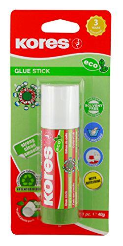 Kores Eco - Barra de pegamento sólida, lavable, no tóxico