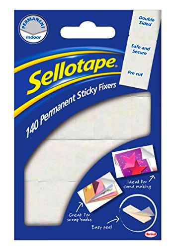 Sellotape Sticky Fixers Double Sided Adhesive Foam Pads : 140 Pack