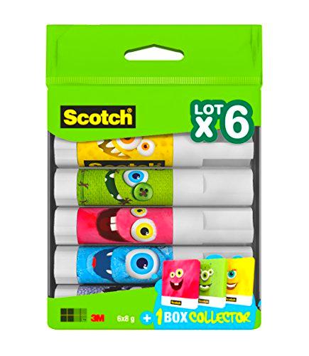 Scotch - Lote de 6 tubos de pegamento (8 g) + una caja de metal