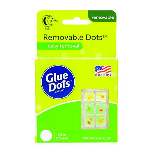 Glue Dots .5&quot; Removable Dot Roll-200 Clear Dots