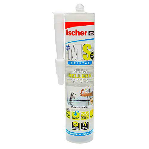 fischer - sellador de Juntas MS Sellante ADH Cristal (Cartucho 290 ml) Transparente