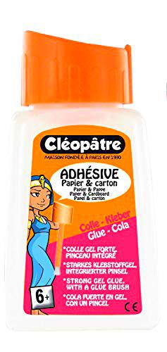 Cleopatra - ad110p - adhesiva - Bote de goma transparente Forte con tapón pincel 80 g