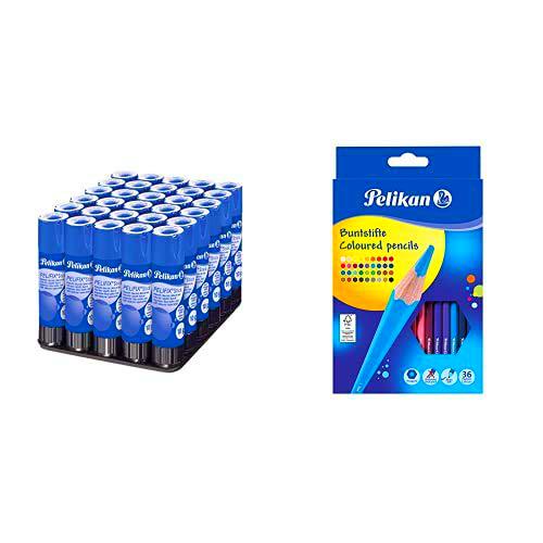 Pelikan Pelifix 335653 - Pegamento Stick, 10 gramos + Lápices de color