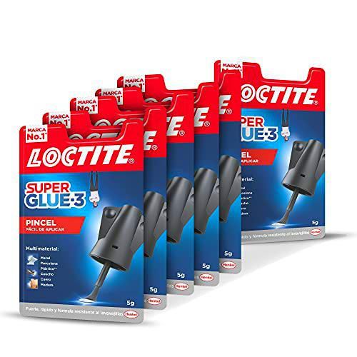 Loctite Super Glue, Pegamento con Pincel Aplicador, 6x5g