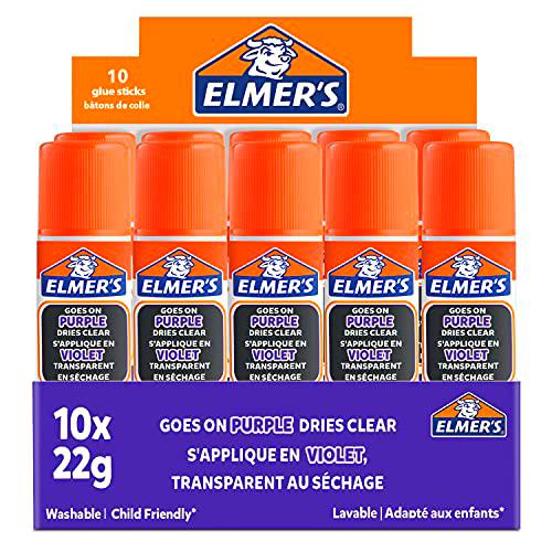 Elmer's barras de pegamento de color morado que desaparece