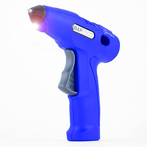 Rapesco 1635 Germ-Savvy Antibacteriano, G4-7 USB Pistola de Silicona Caliente Inalámbrica con Batería de ion de litio 4V, Azul