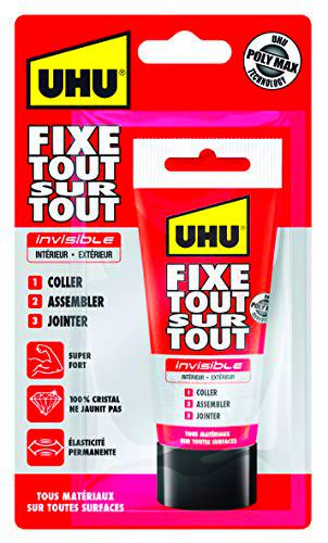 UHU 4026700369403 Tubo Fijo, Invisible/Transparente