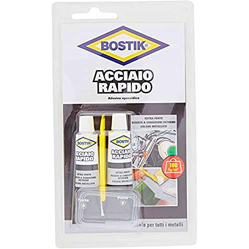 Bostik 10927 acero rápido, Gris Metal, 30 ml