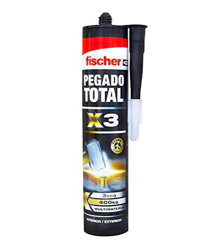 fischer - Pegado total X3, Adhesivo extrafuerte de montaje para muebles