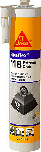 Sikaflex 118 Extreme Grab, Blanco, Masilla adhesivo de construcción para montaje sin fijación temporal