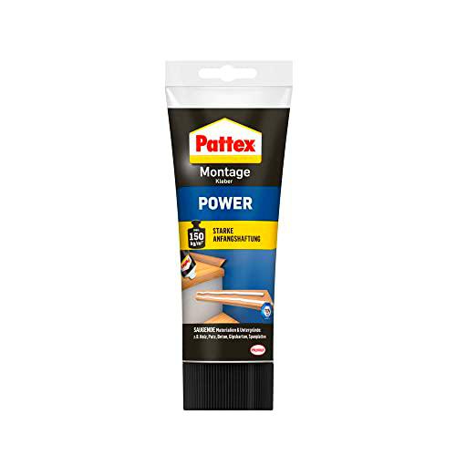 Pattex Assembly Adhesive Power, adhesivo de construcción de 250 g con fuerte adhesión inicial