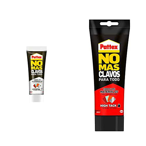 Pattex No Más Clavos Para Todo Crystal, adhesivo de montaje resistente a temperaturas extremas + adhesivo de montaje resistente a temperaturas extremas