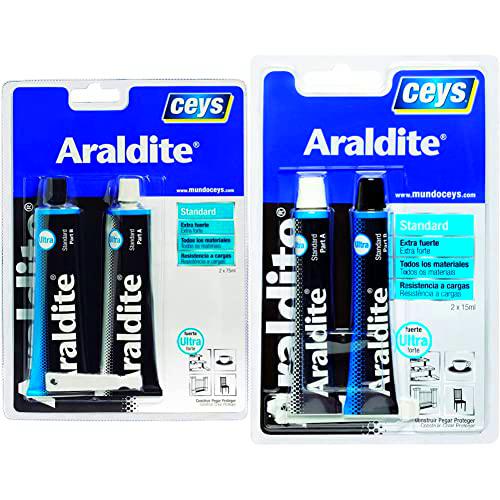 Ceys Araldit Standard Profesional Blister 75 + 75 ML + Araldite Adhesivo gran resistencia 2 Blisters x 15 ML