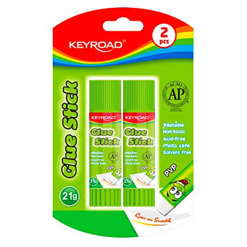 Barra de Pegamento Sólido 21 g - Caja de 2 - Lavable y Libre de Tóxicos