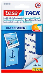 tesa TACK Puntos adhesivos transparentes de doble cara