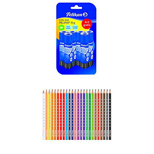Pelikan Barra de pegamento + Lápices de colores