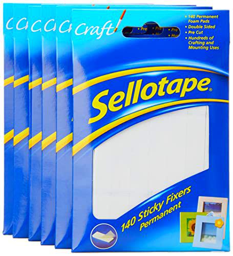 Sellotape - Juego de almohadillas autoadhesivas de doble cara (6 cajas de 140 unidades