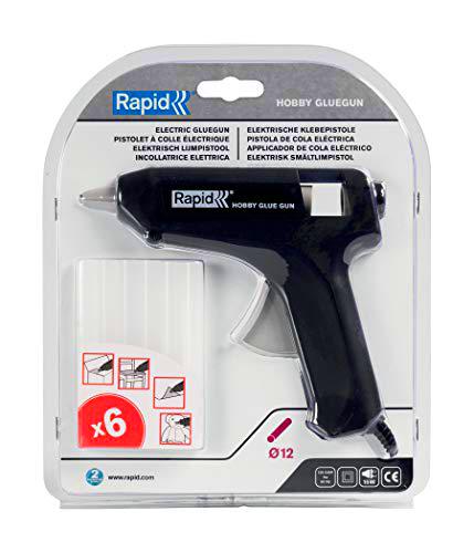 RAPID 24928000 - Pistola de cola HOBBY + 6 barras de cola en blíster