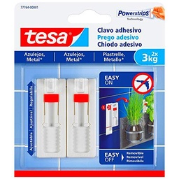 TESA 77764-00001-00 Clavo adhesivo ajustable para azulejos y metal 3 kg