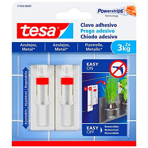 TESA 77764-00001-00 Clavo adhesivo ajustable para azulejos y metal 3 kg
