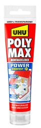UHU Poly Max Glass Clear Express - Pegamento transparente de montaje y sellador de alta resistencia (115 g)
