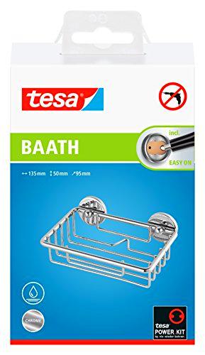 tesa 40220-00000-00 40220-00000-00-Cesta para jabón Serie BAATH, Plata