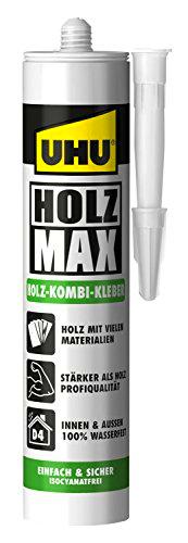 UHU madera pegamento Max sin disolventes, cartucho con 380 g