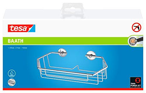 tesa 40222-00000-00 40222-00000-00-Cesta de Ducha Serie BAATH, Plata