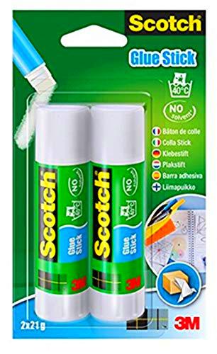 Scotch 6242C - Barra adhesiva de 21 g, transparente, pack de 2