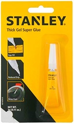Stanley Thick Gel-3gr Super Glue-Gel Grueso (3 g), Transparente