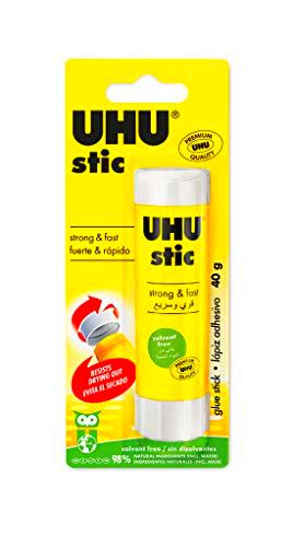 UHU 3-36556 stic, barra de pegamento sin disolvente 1 x 40 g Blíster Blanco