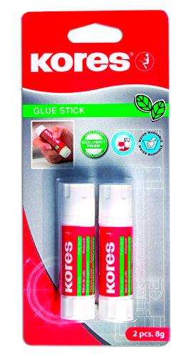 Pegamento en barra Kores, sólido, lavable, no tóxico