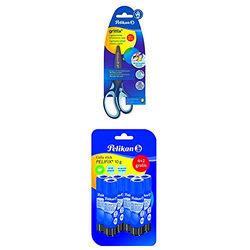 Pelikan griffix - Tijeras escolares + Barra de pegamento Pelifix 10 g