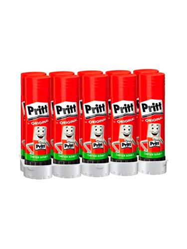 Pritt Stick 43 g - Pegamento en barra, Rojo, 10 unidades
