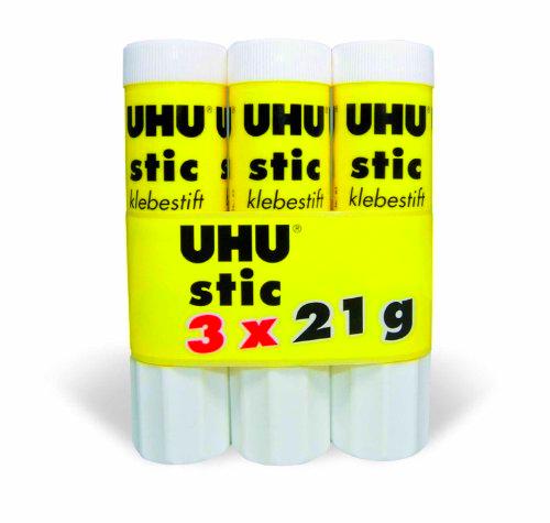 Uhu 46445 - Lote de pegamentos de barra (3 unidades, 21 g)