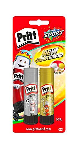 Pritt 2 barras de pegamento de 20 g, color dorado y plateado.