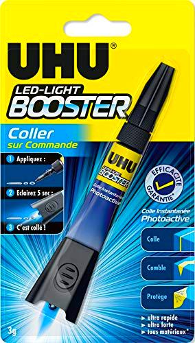 UHU Booster - Pegamento activado por UV, tubo de 3 g