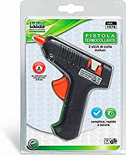 Lebez 8007509028070 - Pistola de calor termoadhesivo versión Mini-2 barras de pegamento incluidas, multicolor