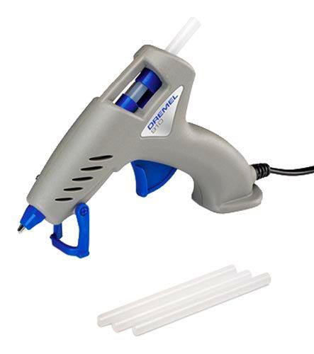 Dremel 910 - Pistola silicona caliente, kit de Herramienta para encolar con 3 barras de cola multiusos de 7 mm, 240 V