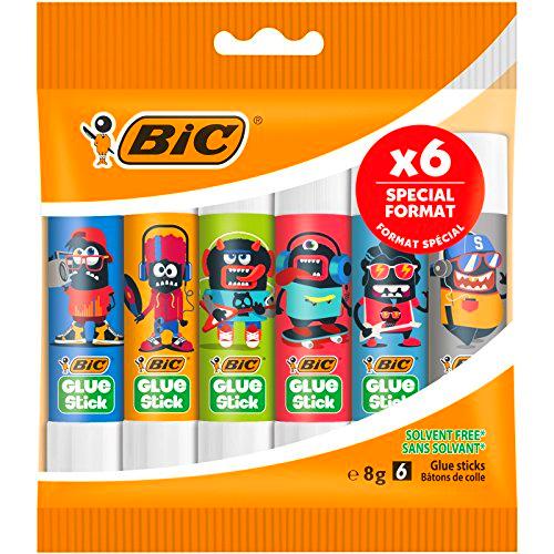 BIC 950641 Stick Ecolution – Pack de 6 pegamento decorado 8 G