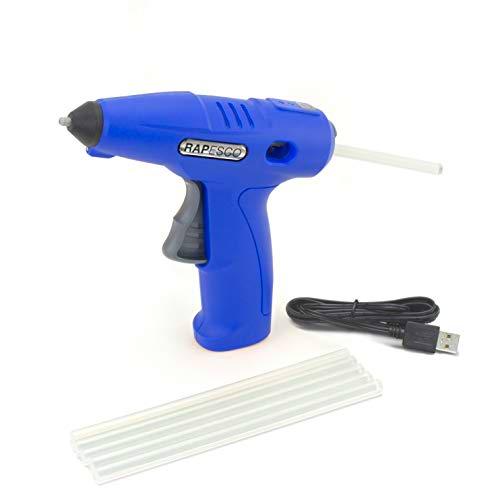 Rapesco G4-7 pistola encoladora inalámbrica con batería de ion de litio 4V y 6 barras de pegamento